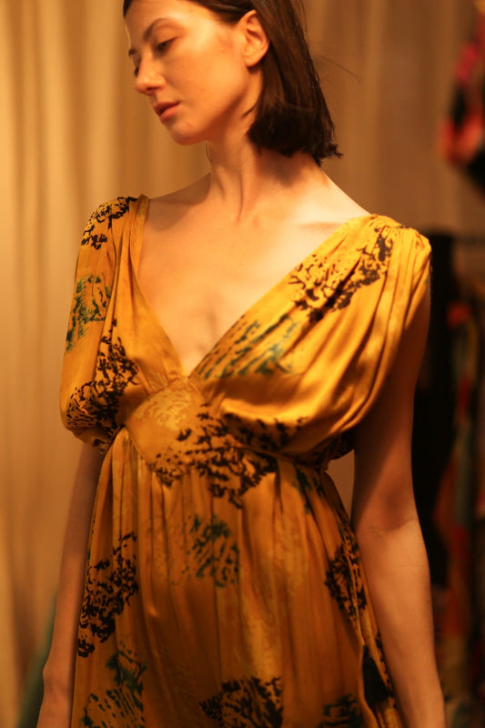 SILK DRESS VICTORIA YELLOW ARTIST - MOMO STUDIO BERLIN - Berlin Concept Store - sustainable & ethical fashion