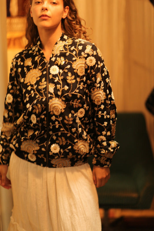 SILK EMBROIDERED BOMBER JACKET ANCHA LISA - MOMO STUDIO BERLIN - Berlin Concept Store - sustainable & ethical fashion