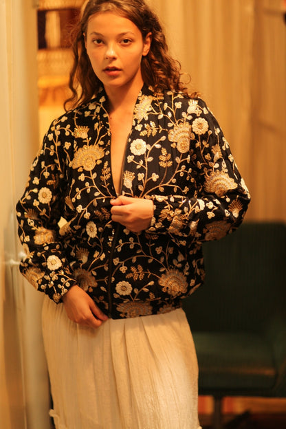 SILK EMBROIDERED BOMBER JACKET ANCHA LISA - MOMO STUDIO BERLIN - Berlin Concept Store - sustainable & ethical fashion