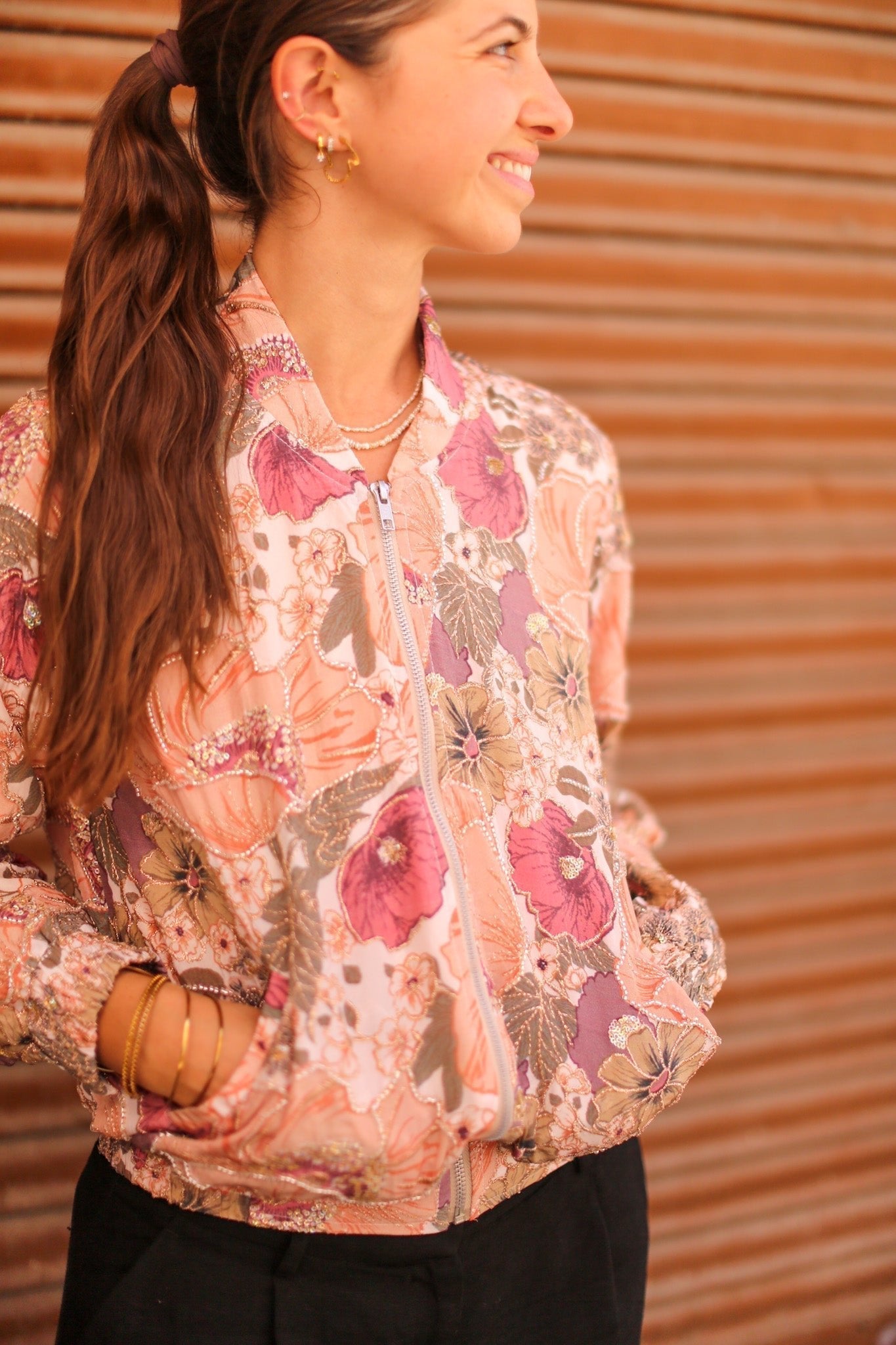 SILK EMBROIDERED BOMBER JACKET LAURA - MOMO STUDIO BERLIN - Berlin Concept Store - sustainable & ethical fashion