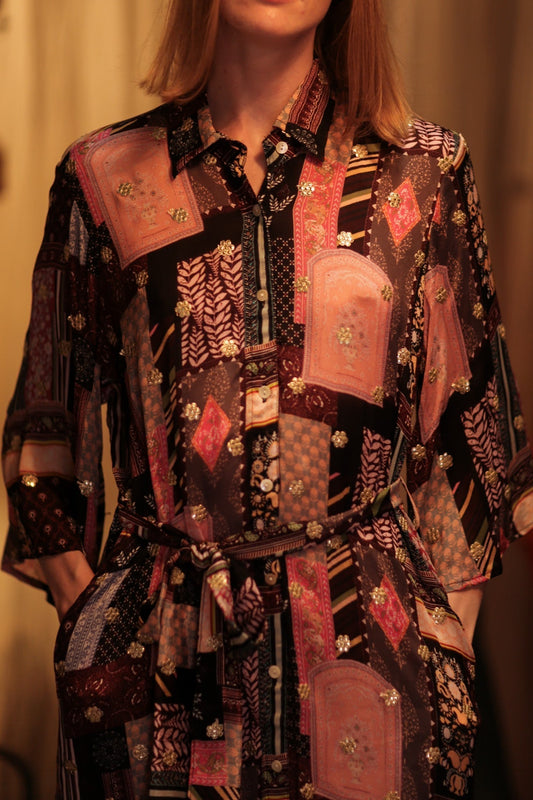 SILK EMBROIDERED DRESS RUTH INDIA - MOMO STUDIO BERLIN - Berlin Concept Store - sustainable & ethical fashion
