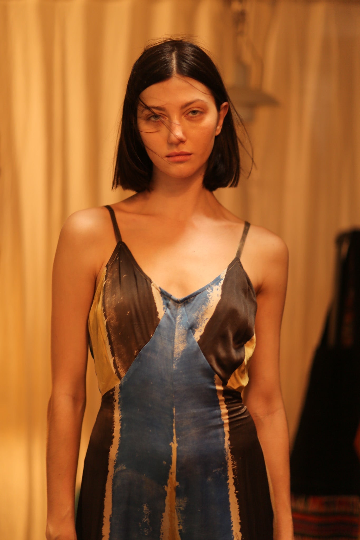 SILK JUMPSUIT NEIS BLUE BROWN STRIPE - MOMO STUDIO BERLIN - Berlin Concept Store - sustainable & ethical fashion