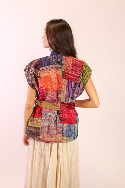 SILK PATCHWORK VEST SINA - MOMO STUDIO BERLIN - Berlin Concept Store - sustainable & ethical fashion