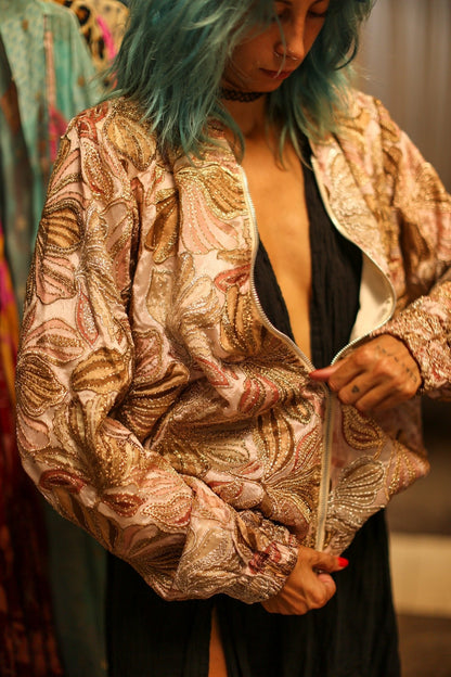 SILK SEQUIN EMBROIDERED BOMBER JACKET JUDE - MOMO STUDIO BERLIN - Berlin Concept Store - sustainable & ethical fashion