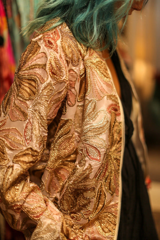 SILK SEQUIN EMBROIDERED BOMBER JACKET JUDE - MOMO STUDIO BERLIN - Berlin Concept Store - sustainable & ethical fashion