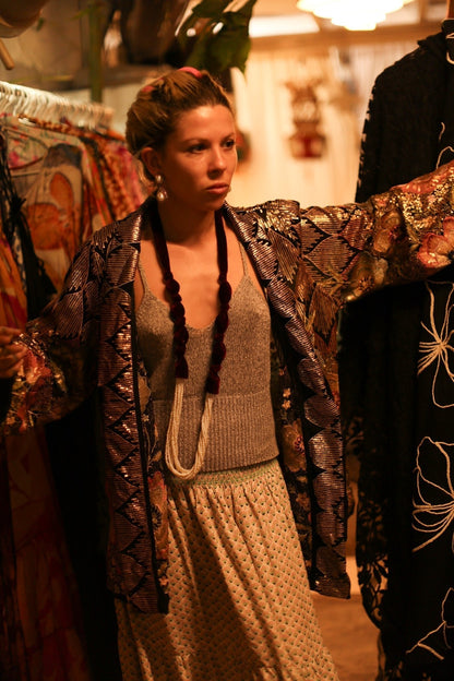 SILK SEQUIN EMBROIDERED KIMONO CECILIA - MOMO STUDIO BERLIN - Berlin Concept Store - sustainable & ethical fashion