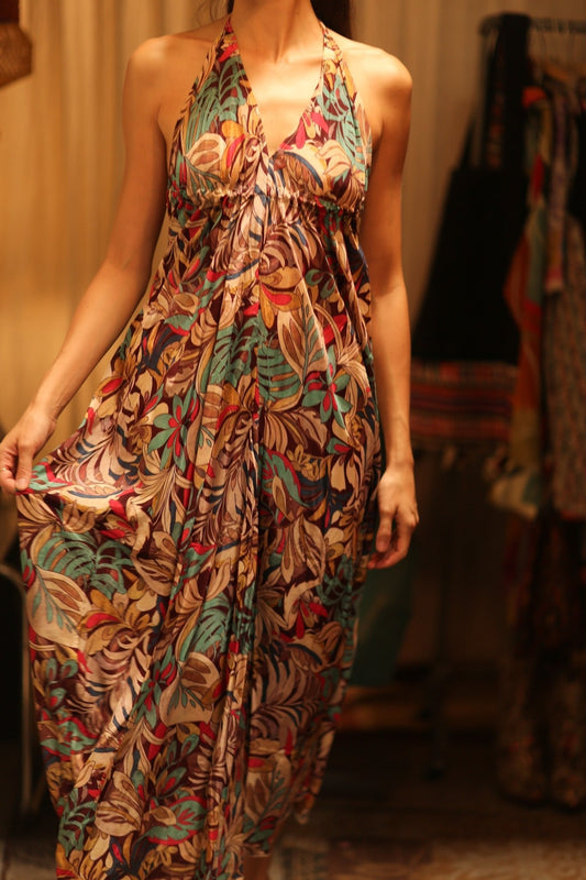 SILK STRAP DRESS HANNAH BROWN JUNGLE FEVER - MOMO STUDIO BERLIN - Berlin Concept Store - sustainable & ethical fashion
