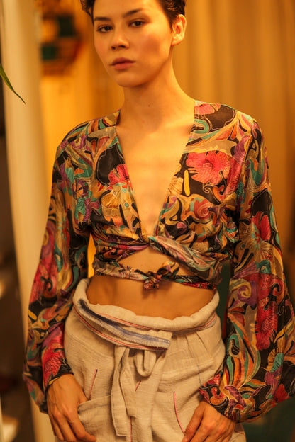 SILK WRAP TOP AURELIA - MOMO STUDIO BERLIN - Berlin Concept Store - sustainable & ethical fashion