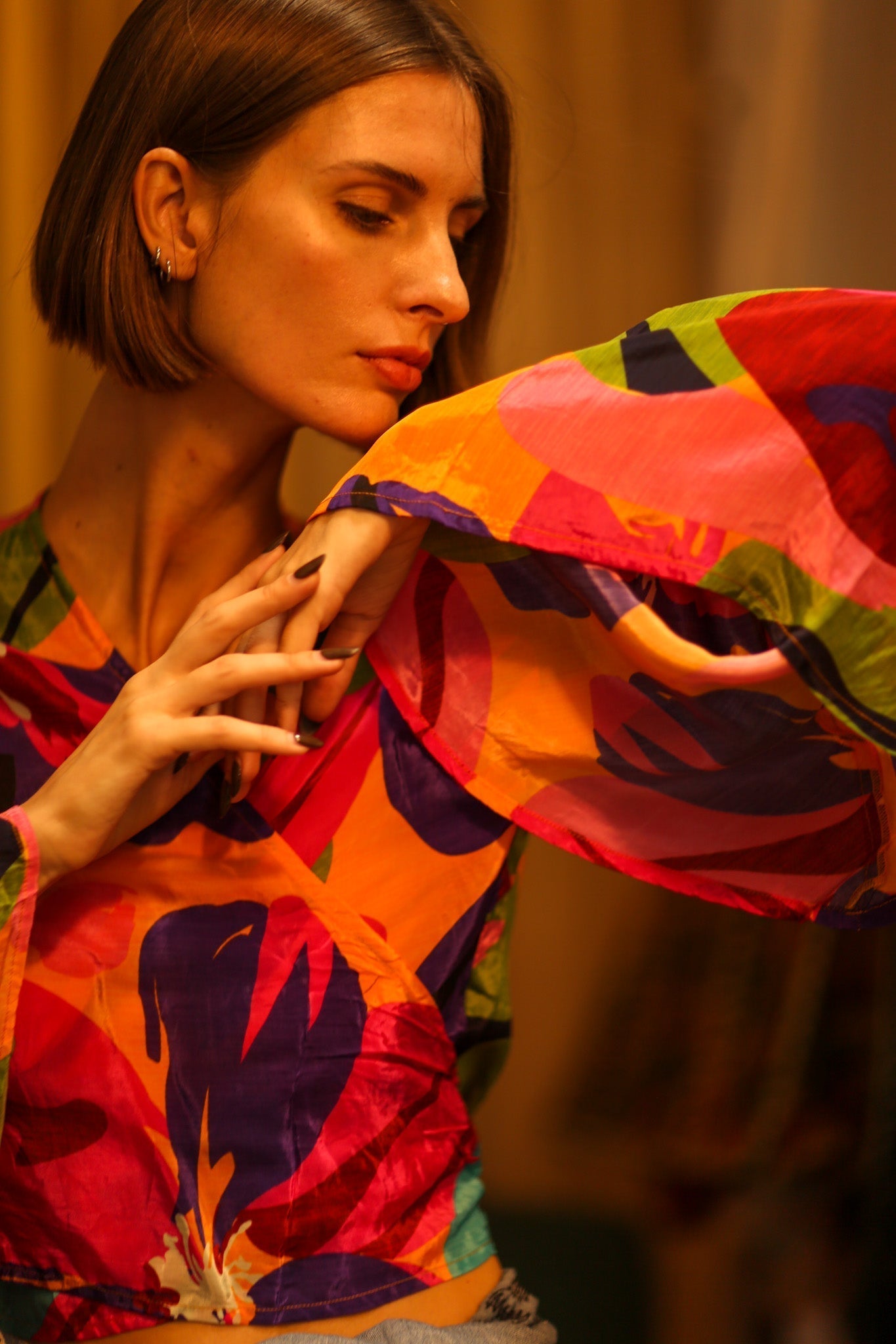 SILK WRAP TOP AURELIA COLORFUL LADY - MOMO STUDIO BERLIN - Berlin Concept Store - sustainable & ethical fashion