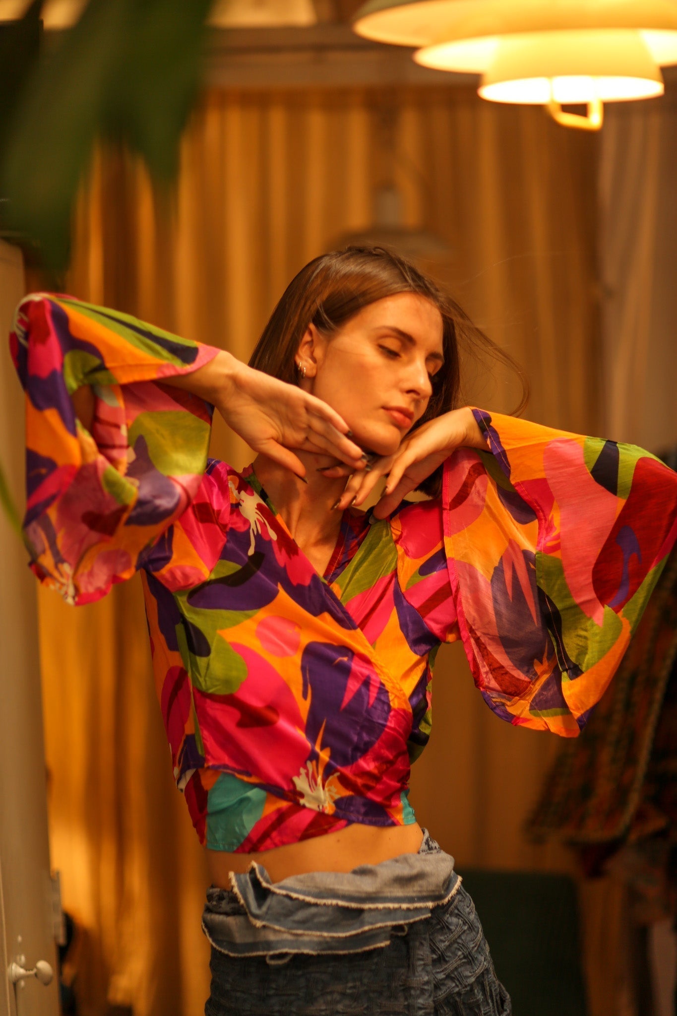 SILK WRAP TOP AURELIA COLORFUL LADY - MOMO STUDIO BERLIN - Berlin Concept Store - sustainable & ethical fashion