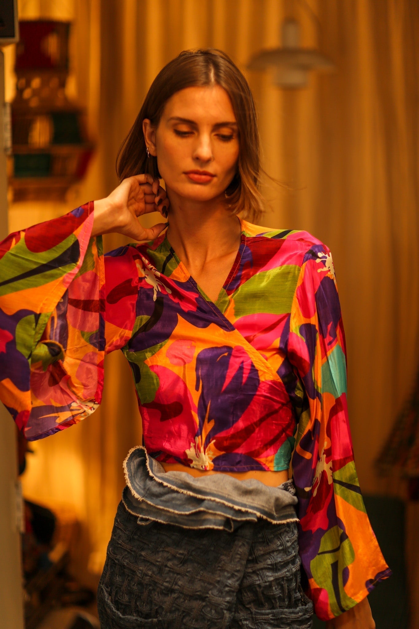 SILK WRAP TOP AURELIA COLORFUL LADY - MOMO STUDIO BERLIN - Berlin Concept Store - sustainable & ethical fashion
