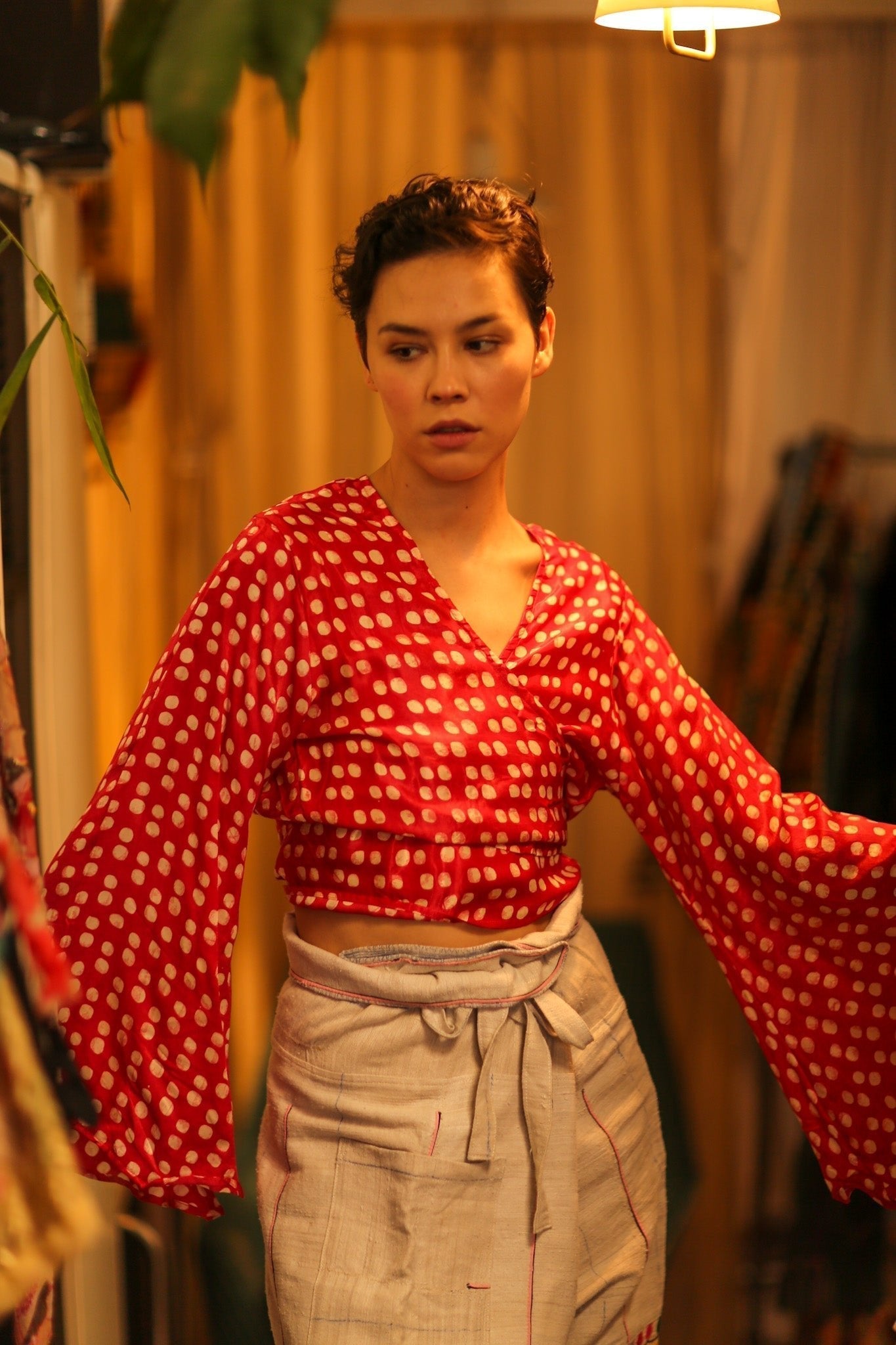 SILK WRAP TOP AURELIA RED DOT - MOMO STUDIO BERLIN - Berlin Concept Store - sustainable & ethical fashion