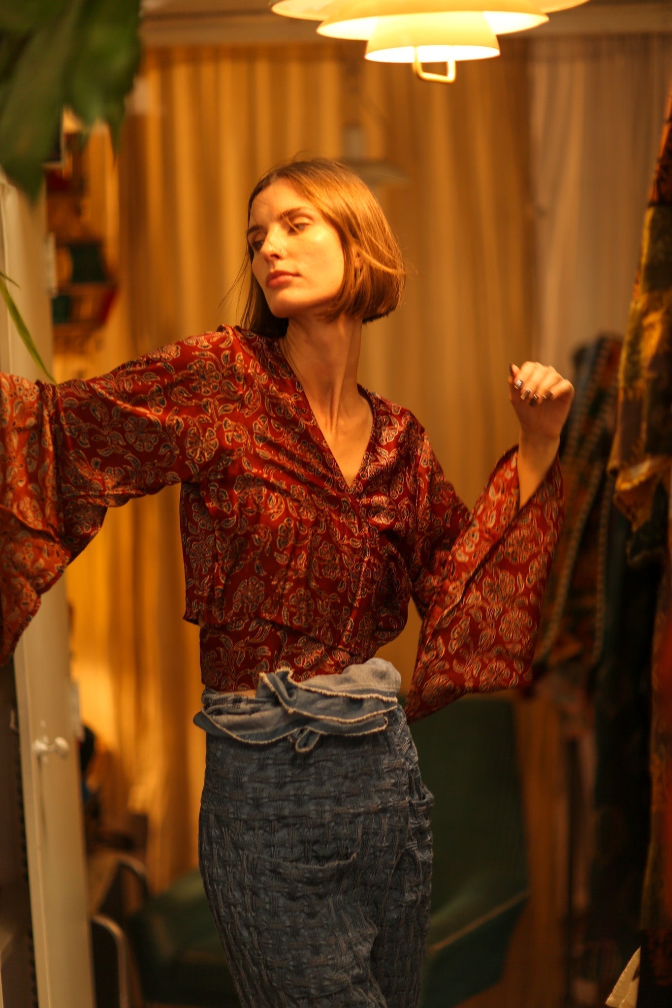 SILK WRAP TOP AURELIA RED WINE - MOMO STUDIO BERLIN - Berlin Concept Store - sustainable & ethical fashion