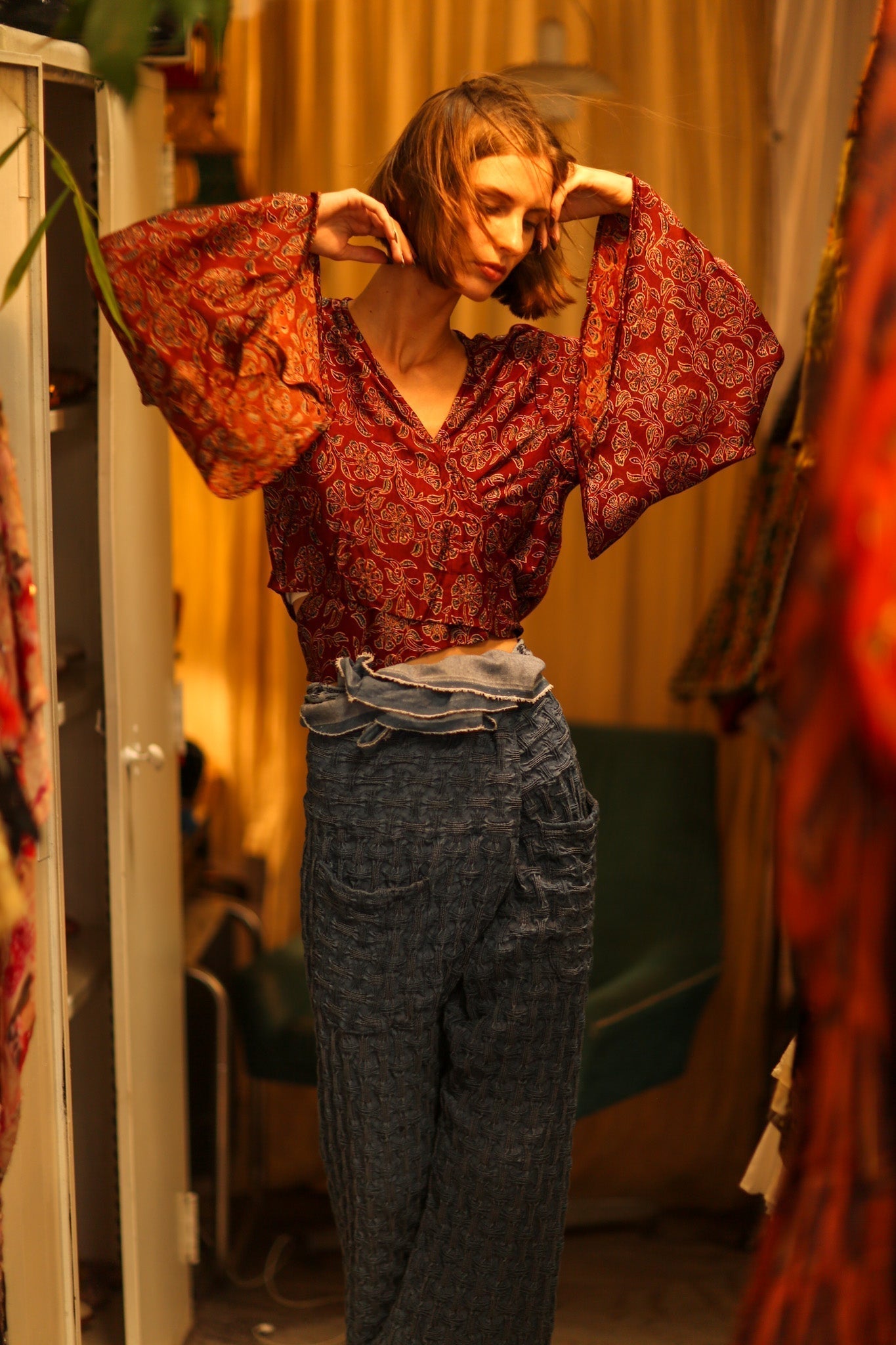 SILK WRAP TOP AURELIA RED WINE - MOMO STUDIO BERLIN - Berlin Concept Store - sustainable & ethical fashion