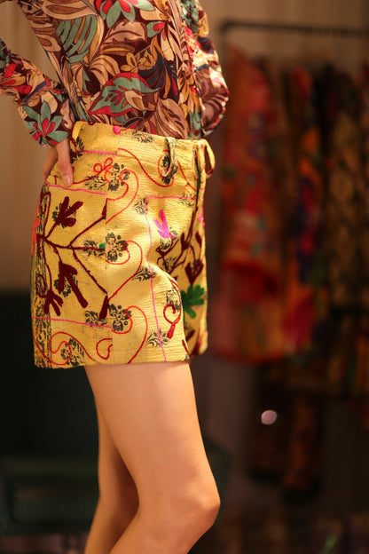 SUZANI SHORTS RAYA YELLOW BARTA - MOMO STUDIO BERLIN - Berlin Concept Store - sustainable & ethical fashion