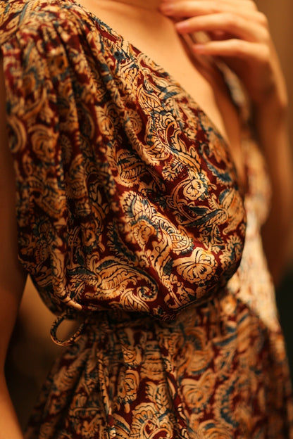 VICTORIA SILK DRESS PAISLEY BURGUNDY - MOMO STUDIO BERLIN - Berlin Concept Store - sustainable & ethical fashion