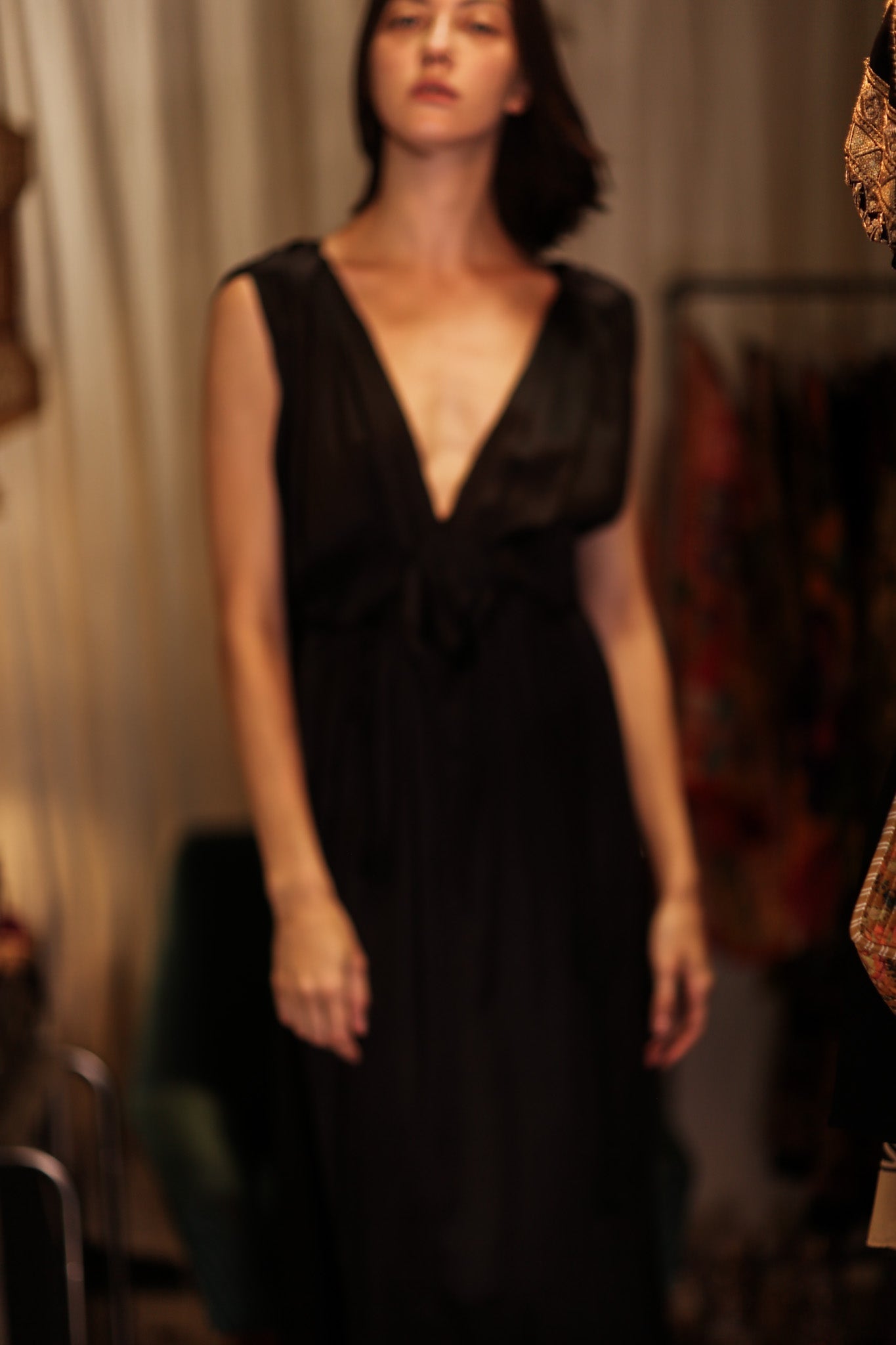 VICTORIA SILK DRESS PITCH BLACK - MOMO STUDIO BERLIN - Berlin Concept Store - sustainable & ethical fashion