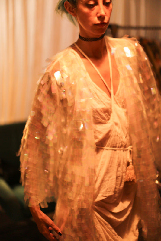 WHITE GLITTER KIMONO HEIKY - MOMO STUDIO BERLIN - Berlin Concept Store - sustainable & ethical fashion