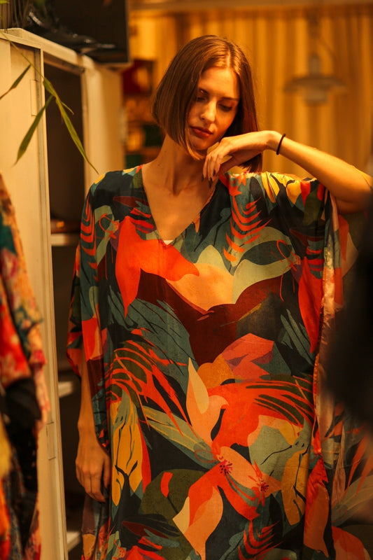 YAYA SILK KAFTAN CARMEN - MOMO STUDIO BERLIN - Berlin Concept Store - sustainable & ethical fashion