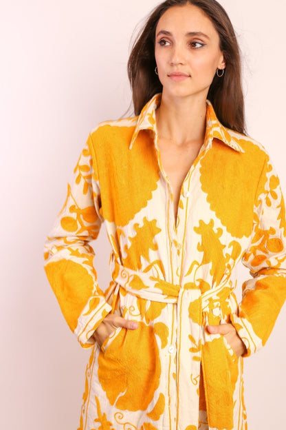 YELLOW SUZANI COAT ANINO - MOMO STUDIO BERLIN - Berlin Concept Store - sustainable & ethical fashion