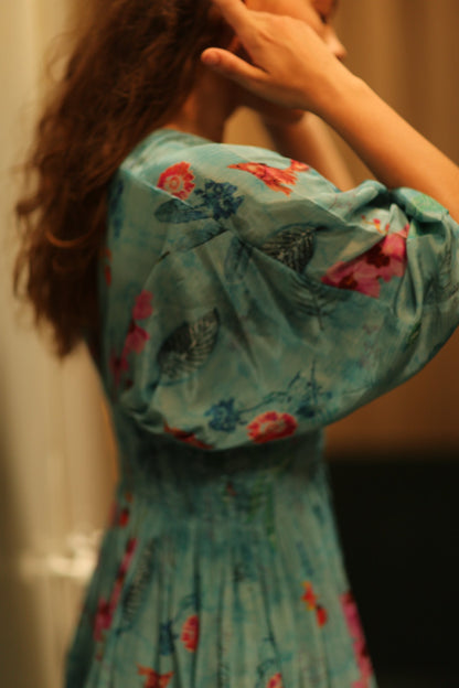 ZURI SILK DRESS LAKE BLUE - MOMO STUDIO BERLIN - Berlin Concept Store - sustainable & ethical fashion