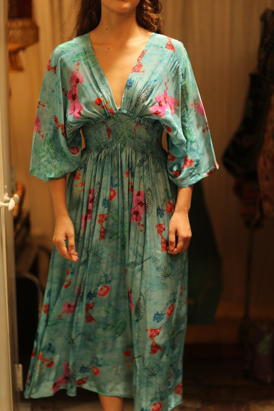 ZURI SILK DRESS LAKE BLUE - MOMO STUDIO BERLIN - Berlin Concept Store - sustainable & ethical fashion