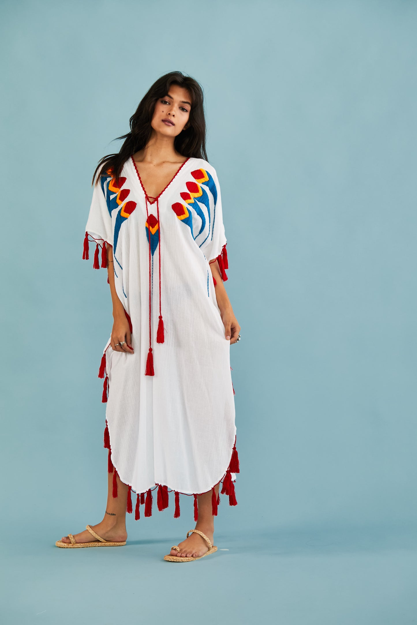 Summer White Beach Kaftan Dress Shiona