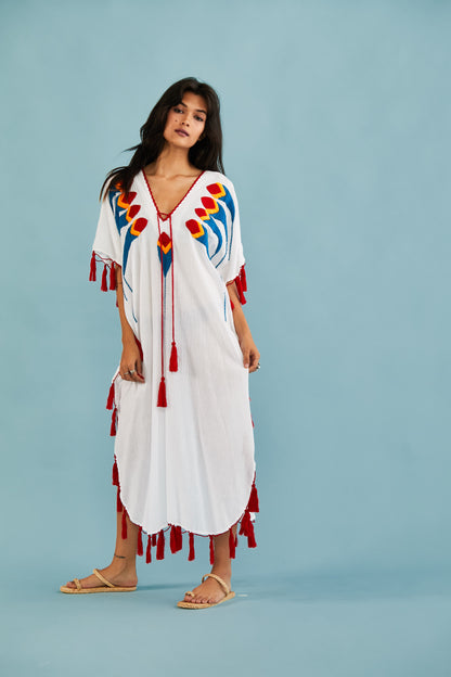 Summer White Beach Kaftan Dress Shiona