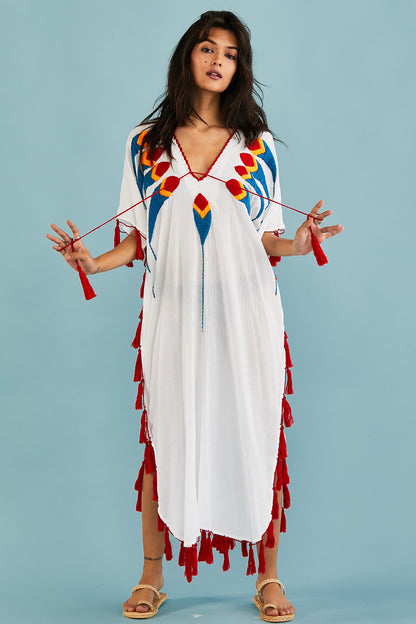 Summer White Beach Kaftan Dress Shiona