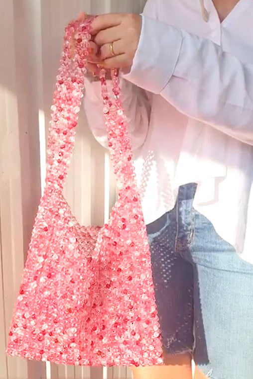 Beaded Shoulder Tote Bag Style Director Choice Mie