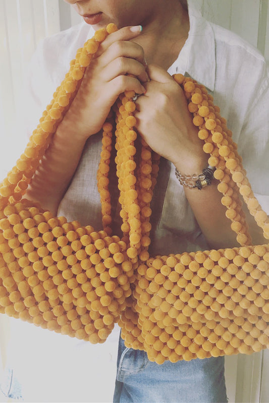 FREE PEOPLE MOMO BEADED CLUTCH