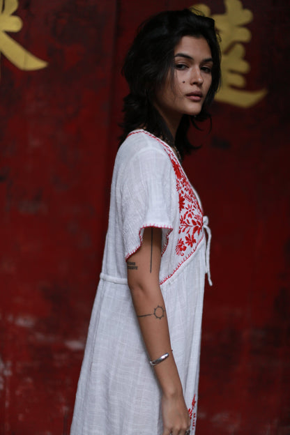 EMBROIDERED DRESS ANDINE