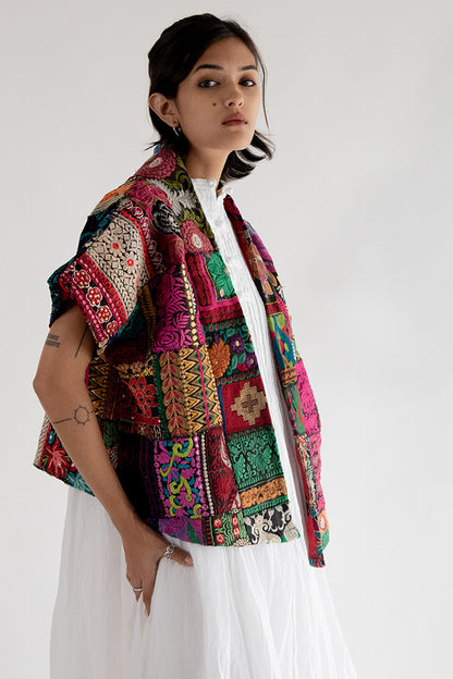 PATCHWORK FREE PEOPLE KIMONO JACKET