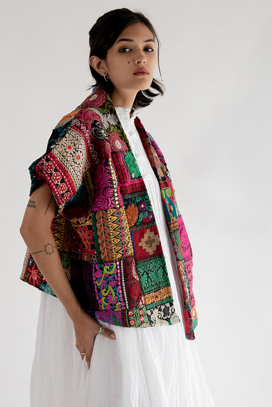 PATCHWORK FREE PEOPLE KIMONO JACKET