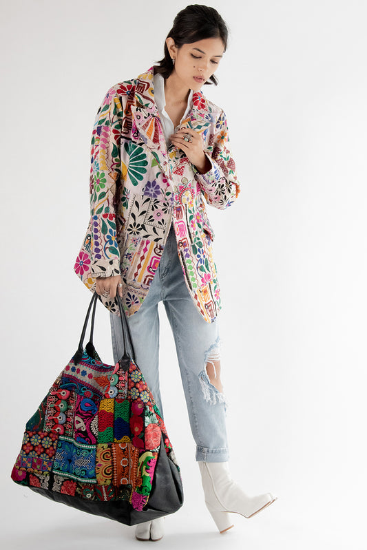 Embroidered Patchwork Bag Damia
