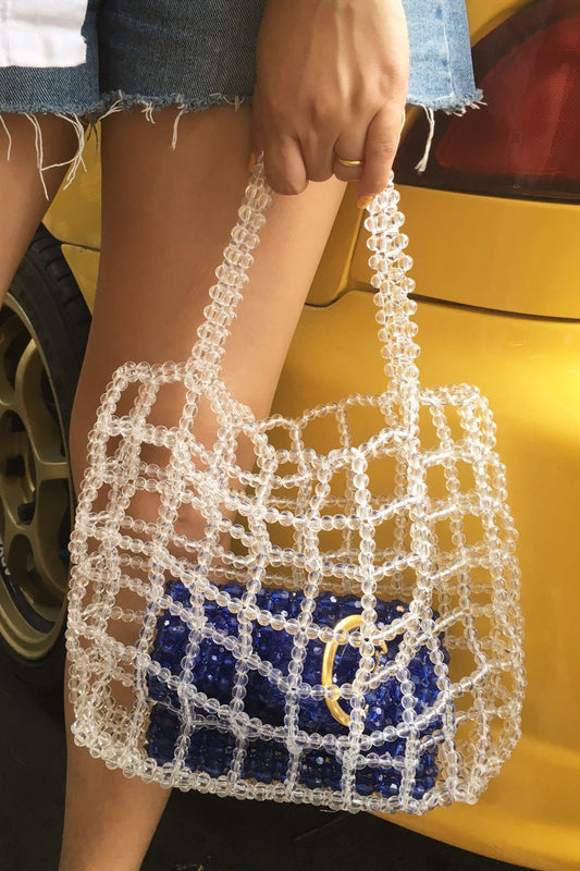 Beaded Shopper Tote Bag