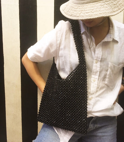 Beaded Shoulder Tote Bag Style Director Choice Mie