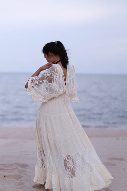 Kaftan Cotton Lace Dress Nuna