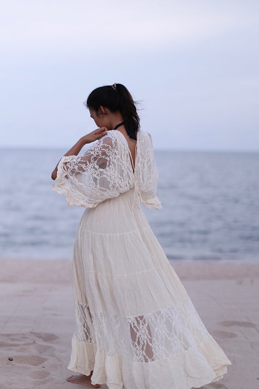 Kaftan Cotton Lace Dress Nuna