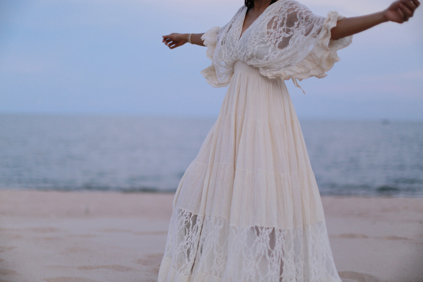 Kaftan Cotton Lace Dress Nuna