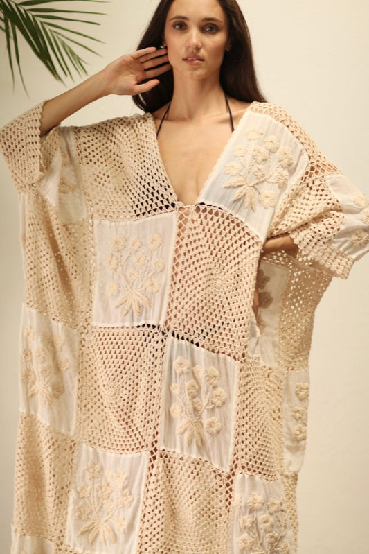 AURORA CROCHET KAFTAN - BANGKOK TAILOR CLOTHING STORE - HANDMADE CLOTHING