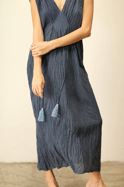CLIO V SHOULDER DRESS - BANGKOK TAILOR CLOTHING STORE - HANDMADE CLOTHING