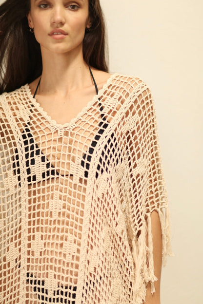 CONCODIA CROCHET KAFTAN DRESS - BANGKOK TAILOR CLOTHING STORE - HANDMADE CLOTHING