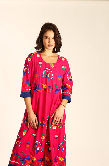 COTTON EMBROIDERED DRESS NELI - sustainably made MOMO NEW YORK sustainable clothing, dress slow fashion