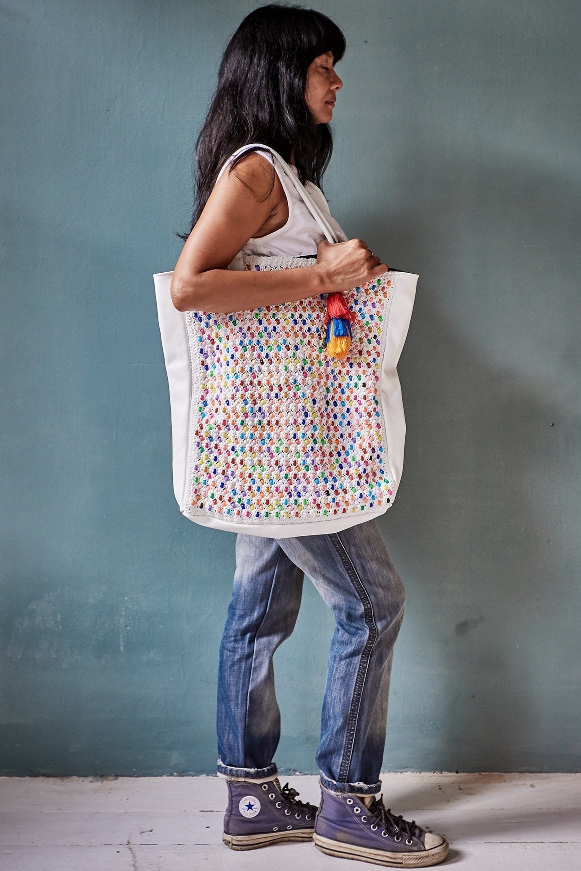 Crochet Bead Bag Lienna - sustainably made MOMO NEW YORK sustainable clothing, bag beaded bead slow fashion