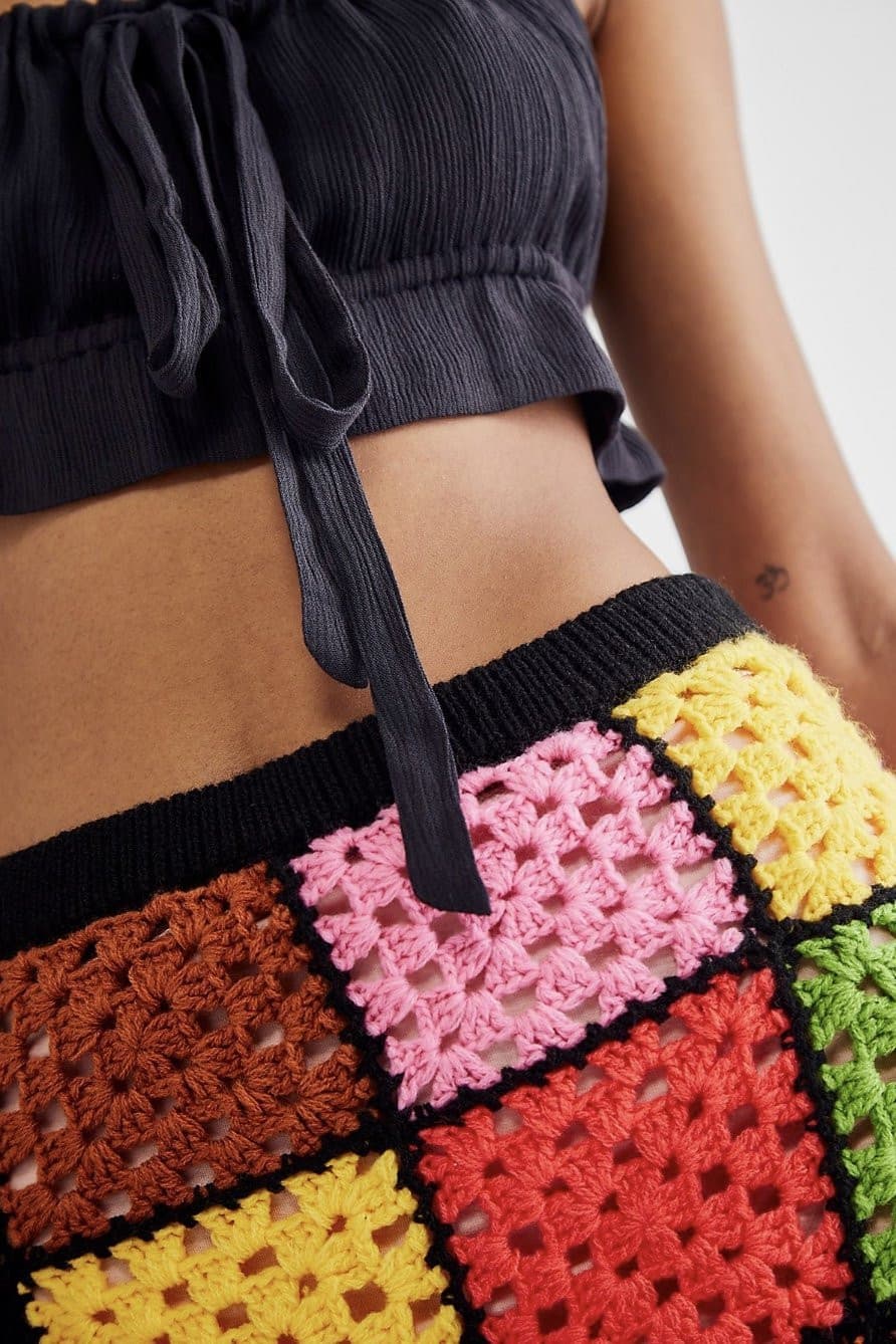 CROCHET SKIRT LALITHA - sustainably made MOMO NEW YORK sustainable clothing, crochet slow fashion
