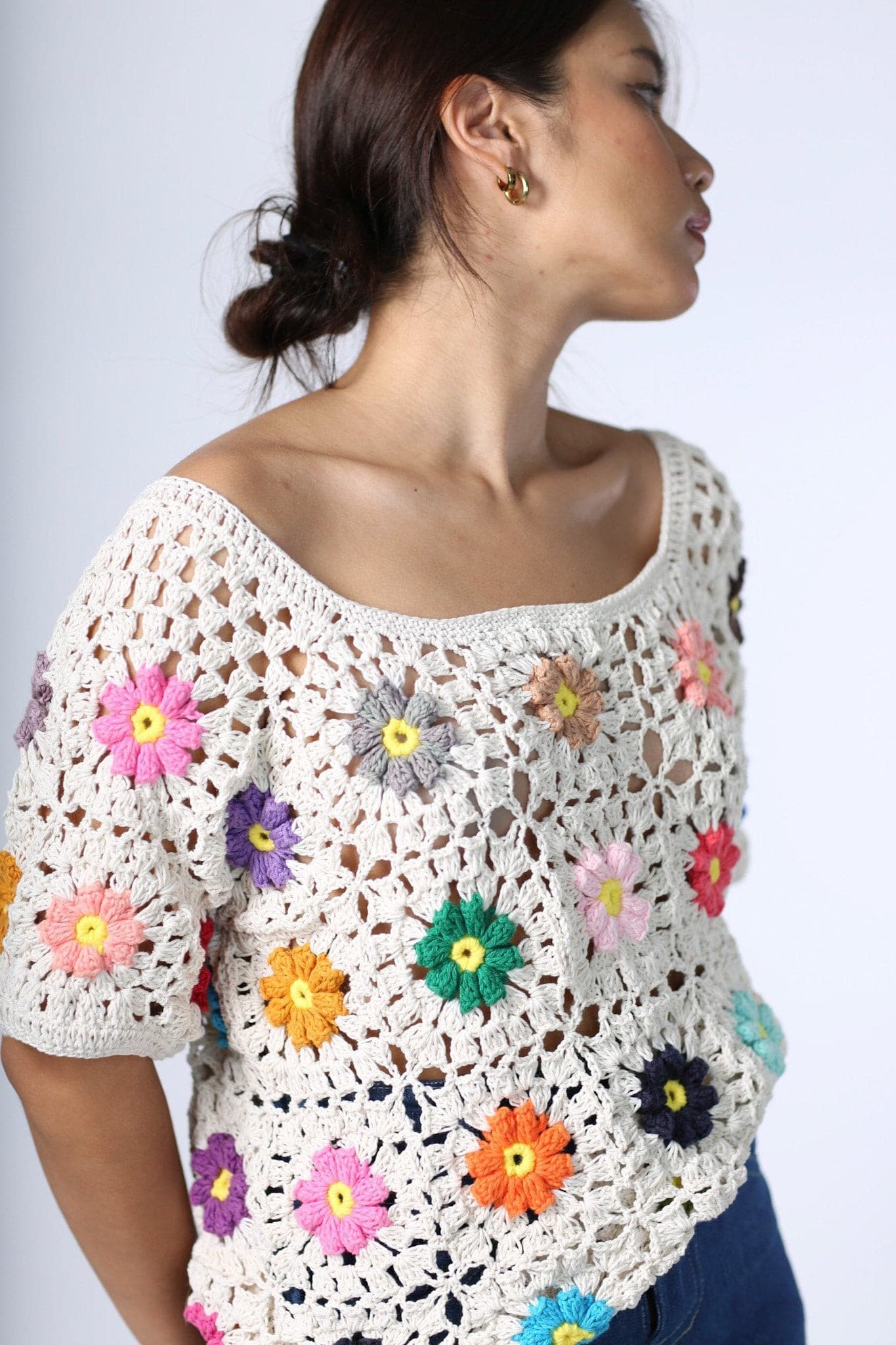 CROCHET TOP TAPPY - sustainably made MOMO NEW YORK sustainable clothing, crochet slow fashion