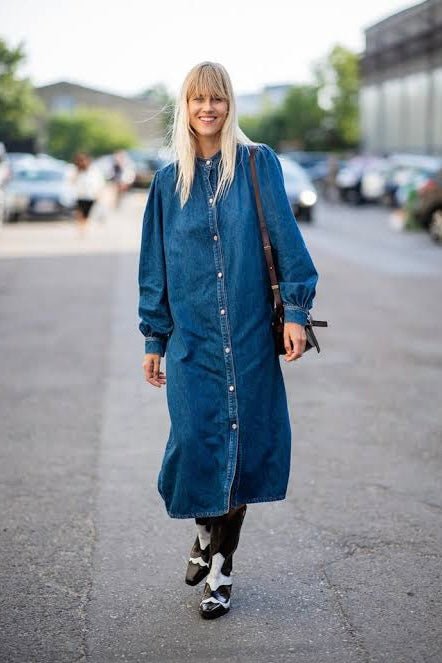 DENIM SHIRT DRESS PAOLA - sustainably made MOMO NEW YORK sustainable clothing, denim slow fashion