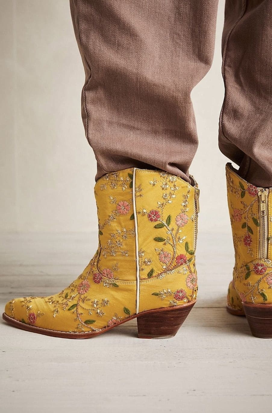 ELOISE EMBROIDERED ANKLE BOOTS - sustainably made MOMO NEW YORK sustainable clothing, boots slow fashion