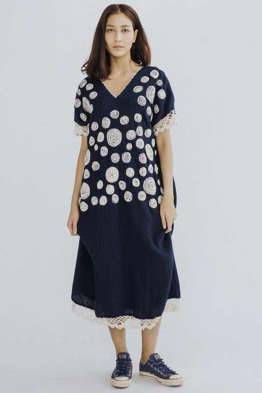 EMBROIDERED CROCHET KAFTAN BAMI MOMO NEW YORK